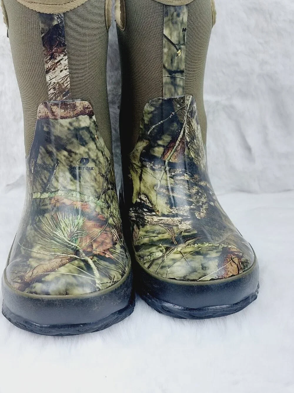 Bogs Boy's Green Black Classic High Mossy Oak WP Pull On Handle Snow Boots 13